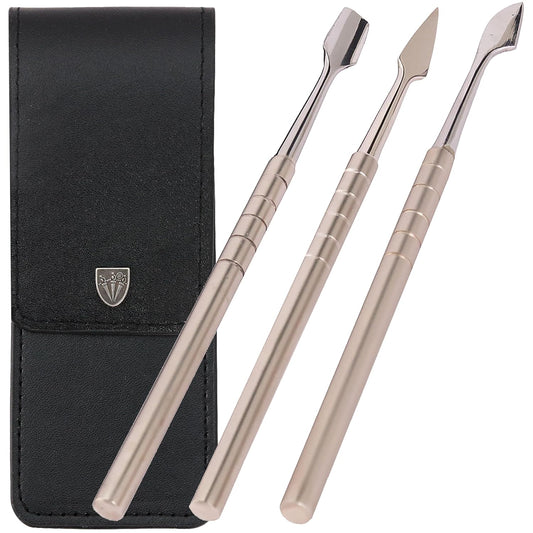 3 Swords Germany - brand quality, professional CUTICLE PUSHER, CUTICLE KNIFE, NAIL CLEANER, stainless steel, extra sharp, manicure pedicure nail care by 3 Swords Germany (7940)