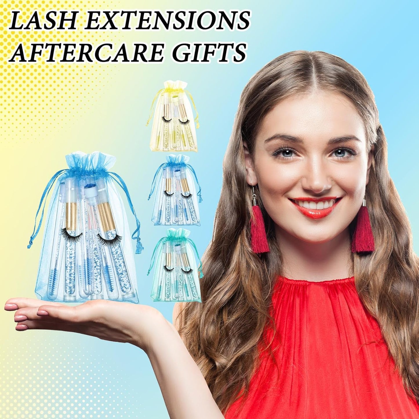 Zhehao 80 Pcs Lash Shampoo Bottle Brushes Kit 20 Foam Pump Dispensers 20 Lash Shampoo Brushes 20 Eyelash Aftercare Bag 20 Cleaning Pipes, Eyelash Extension Supplies (Multicolor)