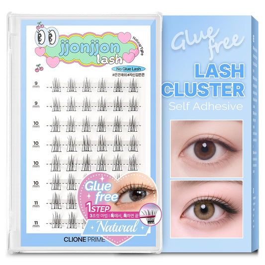 Korean Self Adhesive Lash Clusters Natural Look No Glue Press On Pre Bond Lash Clusters Fluffy Self Adhesive False Eyelashes No Glue Needed Reusable Wispy Eyelash Extensions