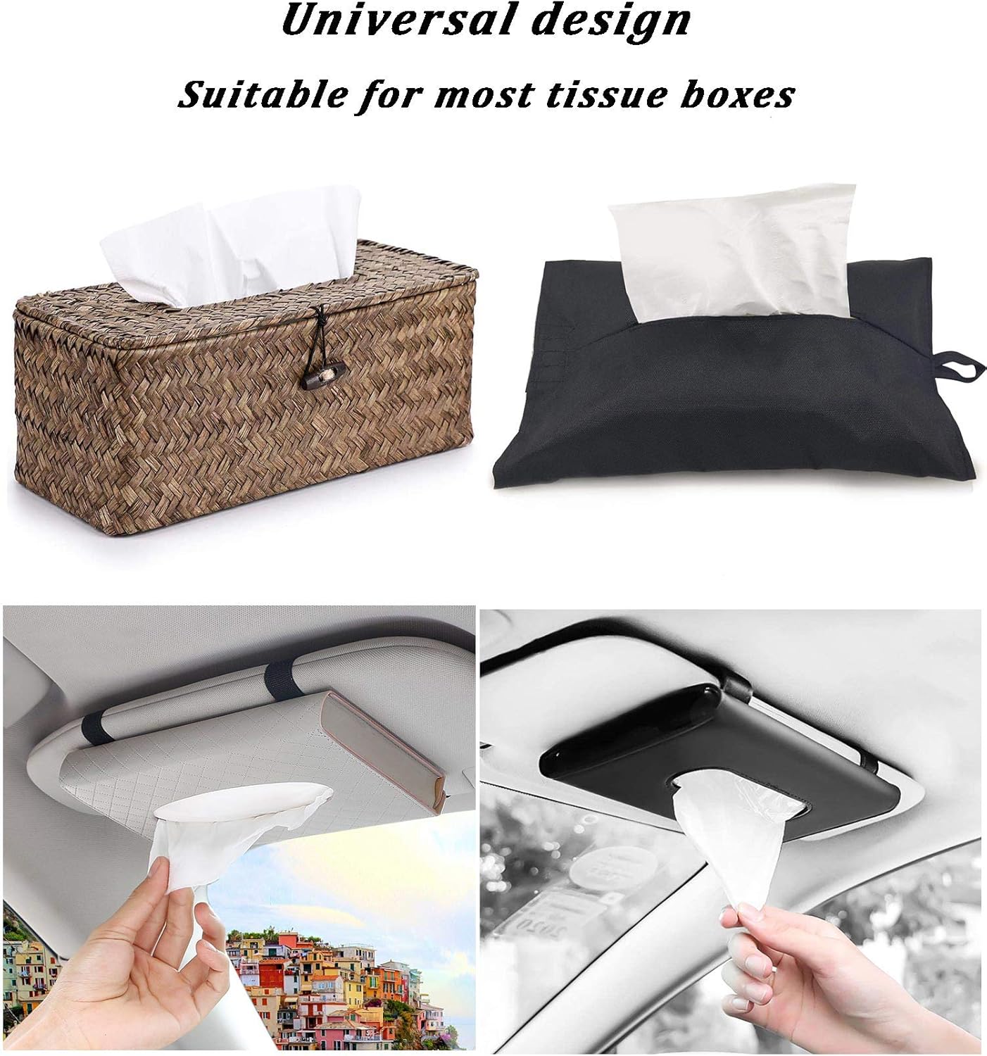 Carstuus Car Tissue Refill, Disposable Facial Tissues, Disposable Face Towel, Facial Tissues Travel Size Pack for Car or Purse, 12 Packets, 360 Sheets, Soft and Comfortable