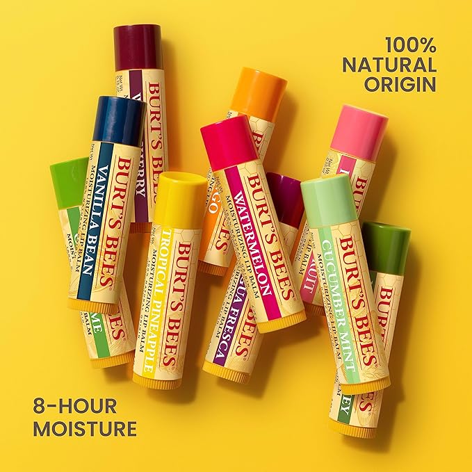 Burt's Bees Lip Balm - Vanilla Bean, Lip Moisturizer With Responsibly Sourced Beeswax, Tint-Free, Natural Origin Conditioning Lip Treatment, 2 Tubes, 0.15 oz.