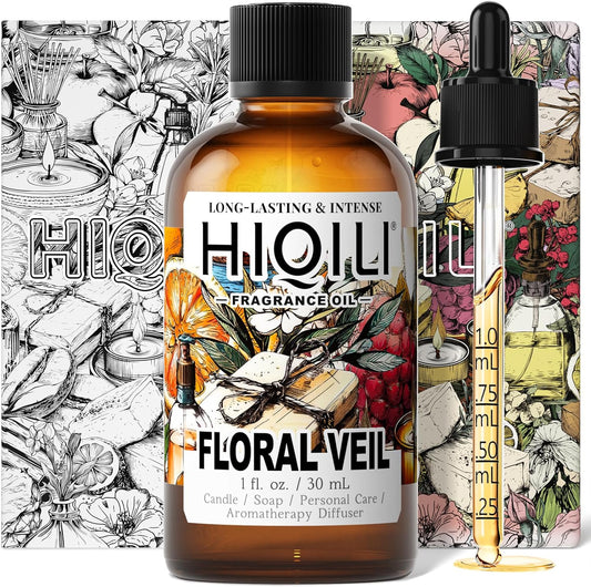 HIQILI Floral Veil Fragrance Oil for Candle & Soap Making, Inspired by ISY-Myake L.d'Isy-Florale, Humidifier, Add to Scented Sachets, Reed Diffuser Oil Refill - 1 Fl Oz