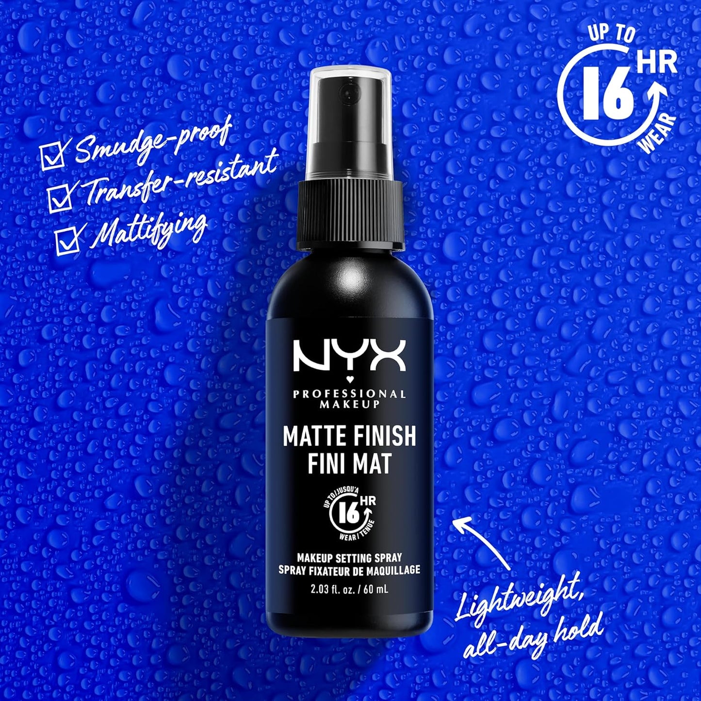 NYX PROFESSIONAL MAKEUP Makeup Setting Spray, Matte Setting Spray for 16HR Make Up Wear