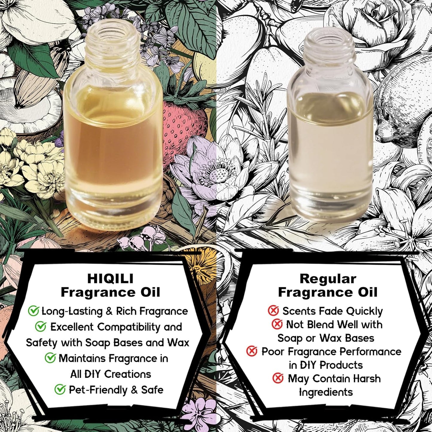 HIQILI Opium Crush Fragrance Oil for Candle, Soap Making, Floral Scent, Essential Oil Diffuser Use, Hair Care - 1 Fl Oz