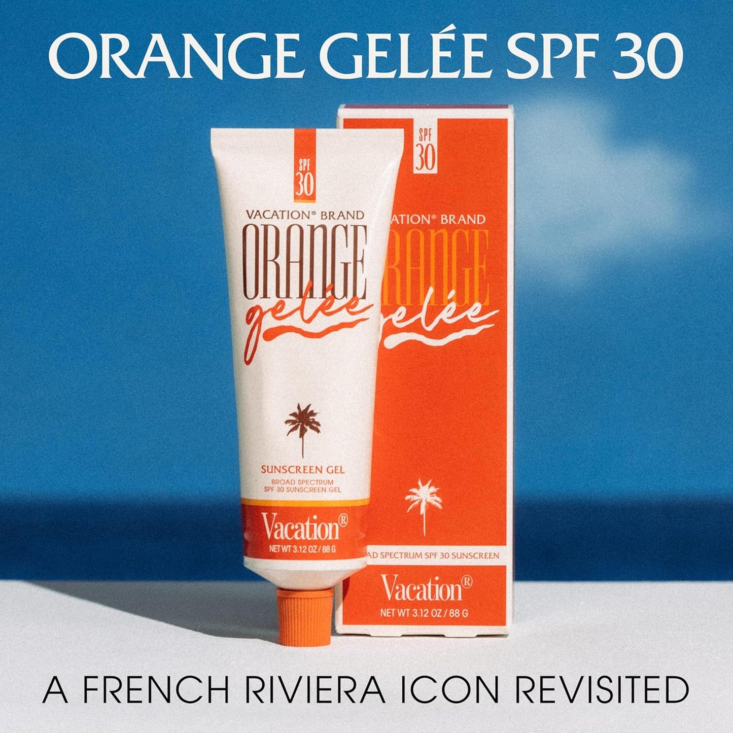 Vacation Orange Gelée SPF 30 Gel & Tube Key Bundle, Hydrating Balm-to-Oil Sunscreen, Mineral-Oil Free, Water-Resistant, Travel Size, 3.12 Oz.
