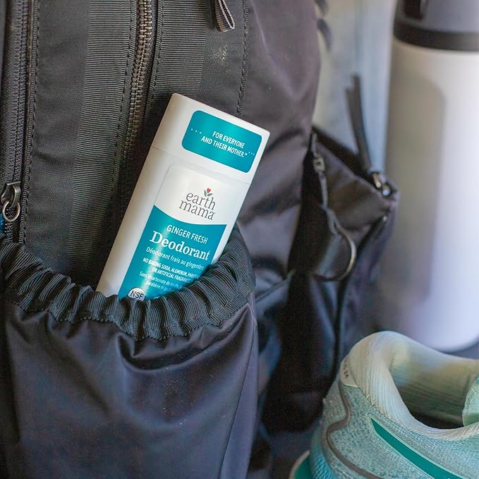 Earth Mama Ginger Fresh Deodorant | Safe for Sensitive Skin, Pregnancy and Breastfeeding, Contains Organic Ginger and Lime, No Baking Soda or Aluminum, 2.65-Ounce (2-Pack)