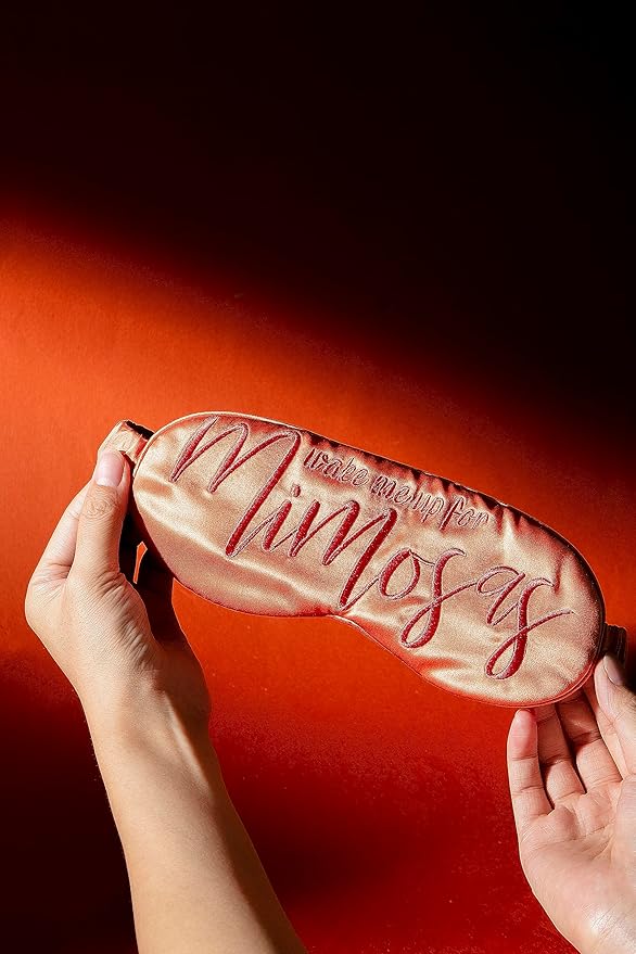 ESNA HOME Luxury Silk Sleep Mask | 22-Momme Mulberry Silk | Ultra Comfort | Deeper Relaxation | Present-Ready Packaging | Luxury Christmas for Her (Wake Me Up for Mimosas)