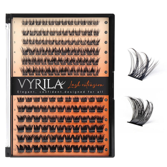 Lash Clusters-VYRILA 0.07mm Wispy Eyelashes C Curl Eyelash Clusters 8-14mix Individual Lashes Extension DIY at Home (S03+S05 138pcs-8-14mix)