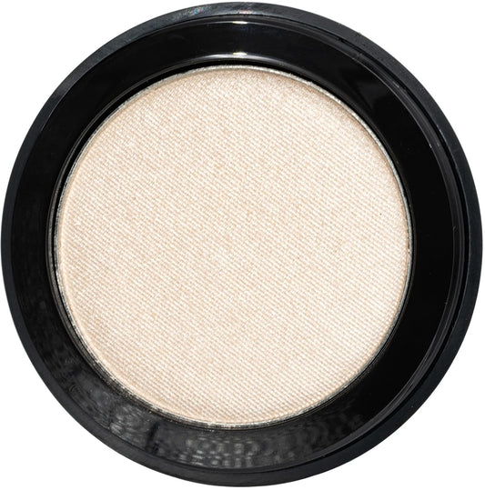 Moon Beam Soft Off White Gold Shimmering Satin Pressed Powder Single Vegan Eyeshadow; Talc, Paraben & Cruelty Free