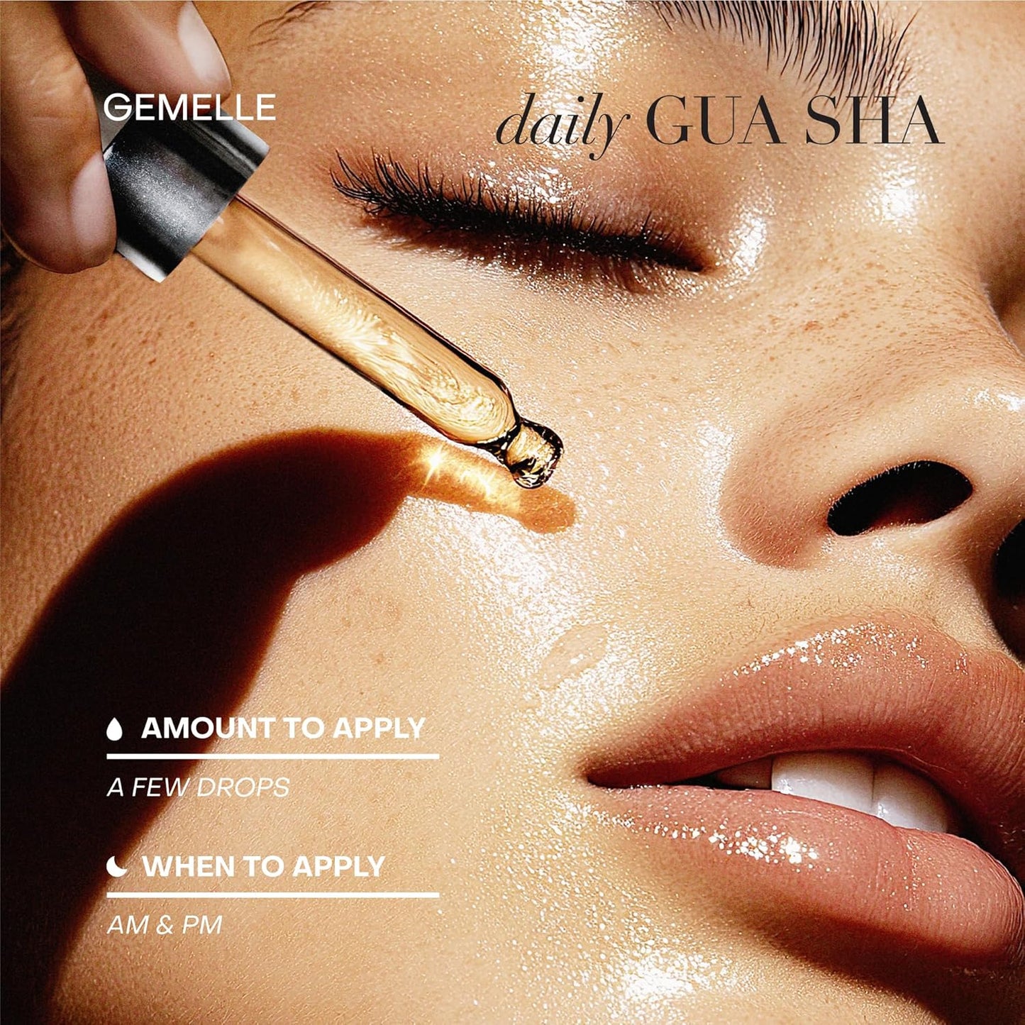 GEMELLE Lymphatic Gua Sha Face Oil | 10x Award Winner | Detox, Plump, Balance, Hydrate | High-Altitude Rosehip, Centella Asiatica & More! | Organic, Natural, Clean Beauty | Starter, Travel 15ml