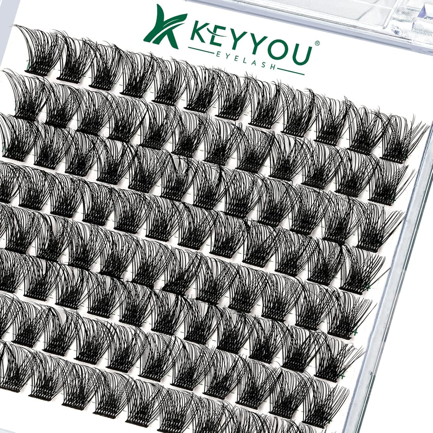 Lash Clusters 96pcs Individual Lashes D Curl 10mm Cluster Lashes KEYYOU Volume Wispy Lash Extension Soft&Comfortable Easy DIY at Home(Y03 D-10mm)