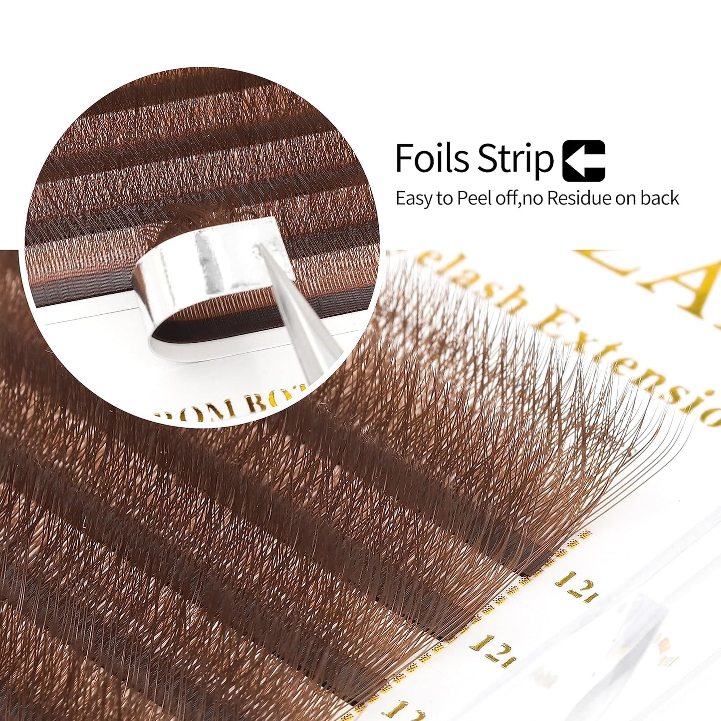 Lash Extensions Brown 4D W Eyelash Extensions W Shape 0.07mm Thickness D Curl 12mm Premade Fans Lashes Colored Lash Extension Volume Lashes Individual Lashes(W-Brown-4D-0.07-D,12mm)