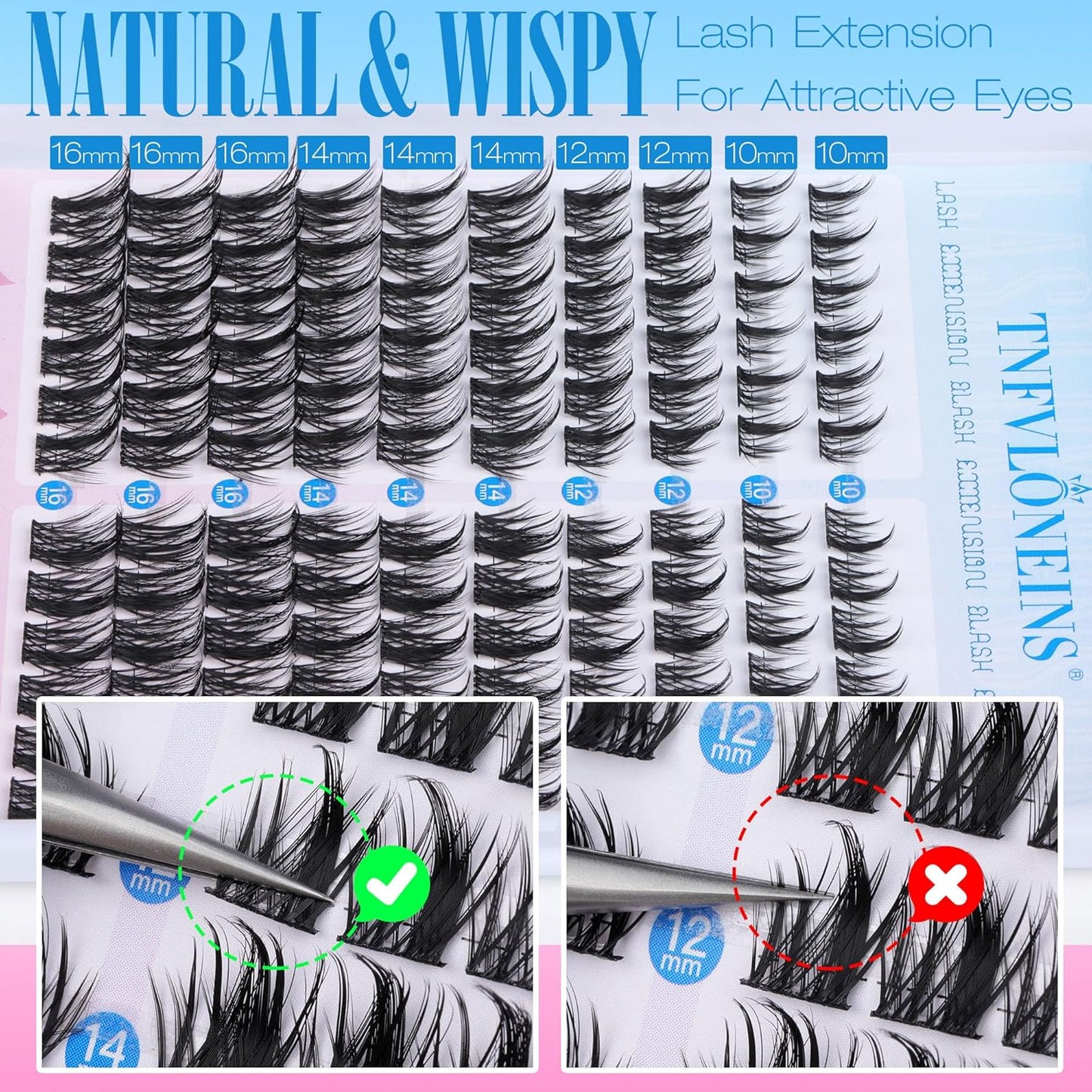 Manga Lash Clusters Natural Eyelash Clusters Wispy Cluster Eyelash Extensions Soft Individual Lashes Anime Lashes Clusters by TNFVLONEINS
