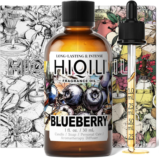 HIQILI Blueberry Fragrance Oil for Candle & Soap Making, Fruity Scents for Reed Diffuser Oil Refill, Add to Lotion, Body Wash - 1 Fl Oz