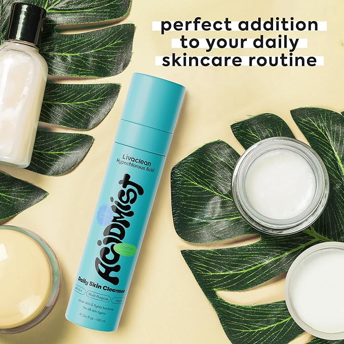 Hypochlorous Acid Spray for Face & Body - Helps Reduce Redness and Breakouts - Travel Size Hypochlorous Spray, Multi-Purpose Topical Facial Skin Repair, pH-Balancing Toner - TSA, Livaclean