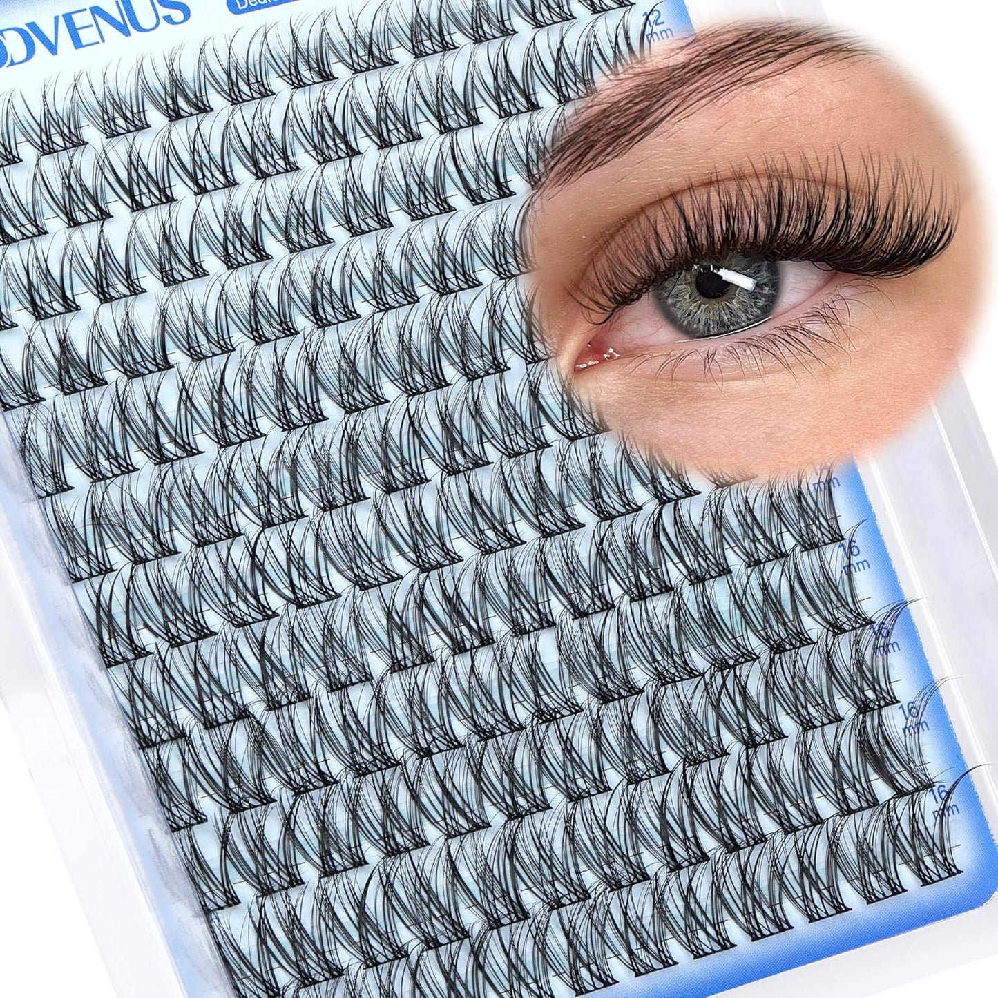 Wispy Lash Clusters 10-16mm Lashes Clusters Eyelash Extensions Natural Individual Lashes 144pcs D Curl Lash Extension DIY Soft Comfortable Eyelash Clusters with Cotton Band