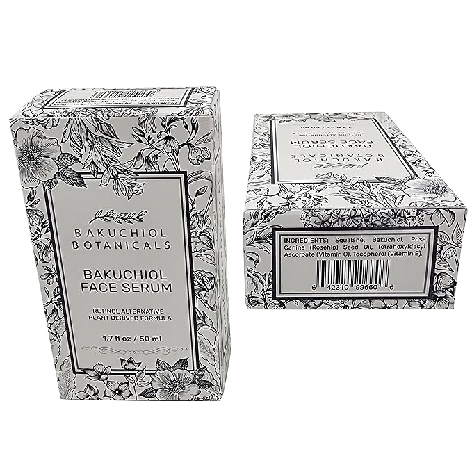 Bakuchol Botanicals Gift Set with Travel Case, Includes Face Serum, Toner & Cleanser All-in-One, Eye Cream, Moisturizer