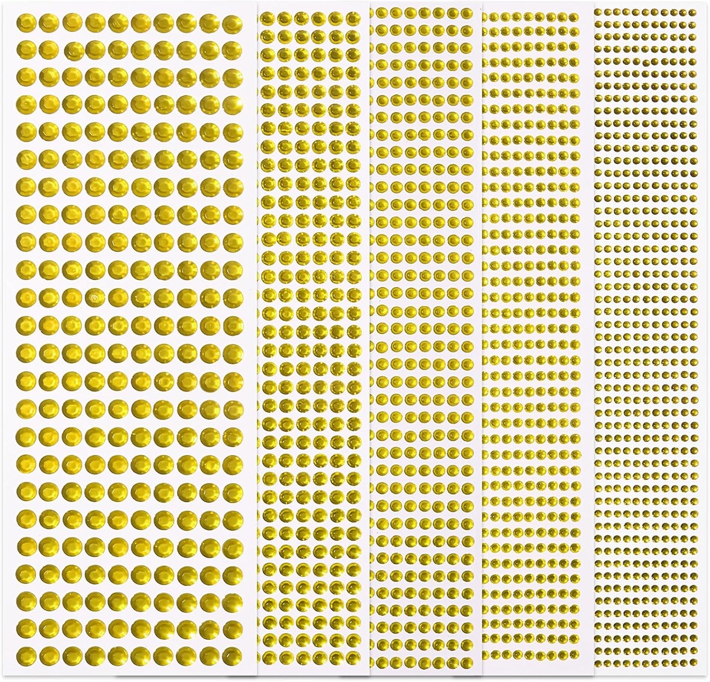 3555 Pieces Face Gem Stickers Self Adhesive Rhinestone Stickers for Crafts 3/4/5/6/8 MM Face Jewels Stickers Diamond Nail Gems Stick on for Face Eye Hair Body Makeup DIY Craft 5 Sizes