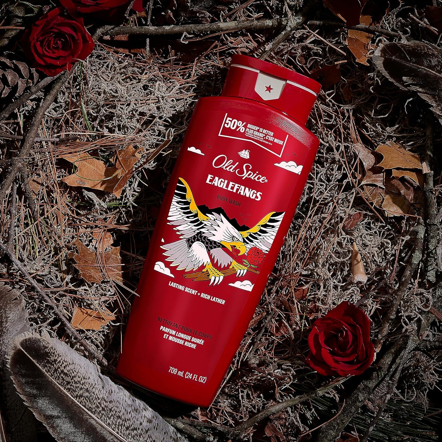 Old Spice Body Wash for Men, Eaglefangs, Long Lasting Lather, 24 fl oz (Pack of 4)